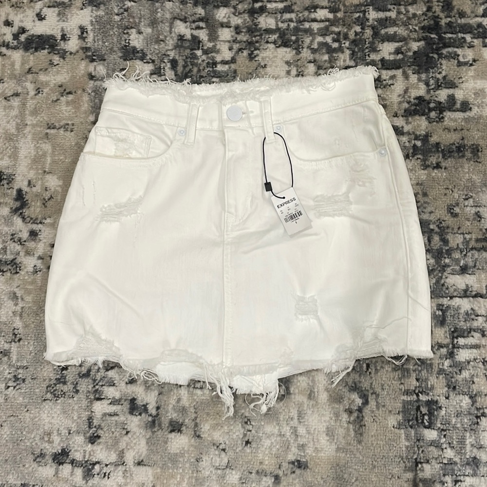 Distressed Denim Skirt